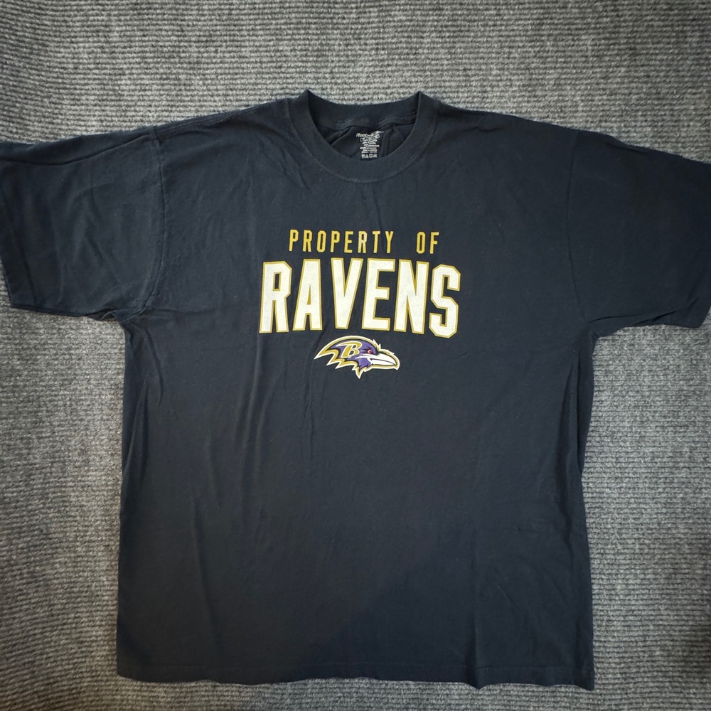 Reebok Baltimore Ravens Graphic T-Shirt Men's XL Black Cotton Short Sleeve
